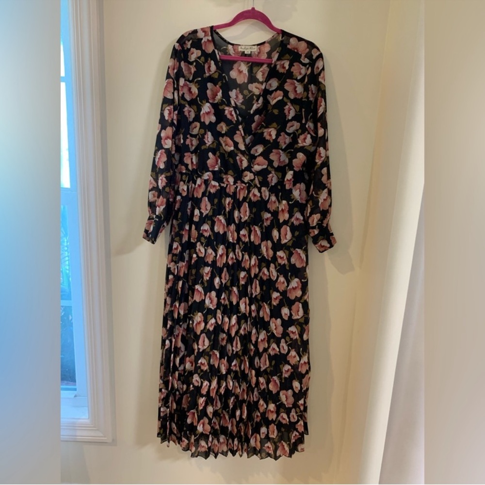 Pink and White Floral Long Sleeve Sundress